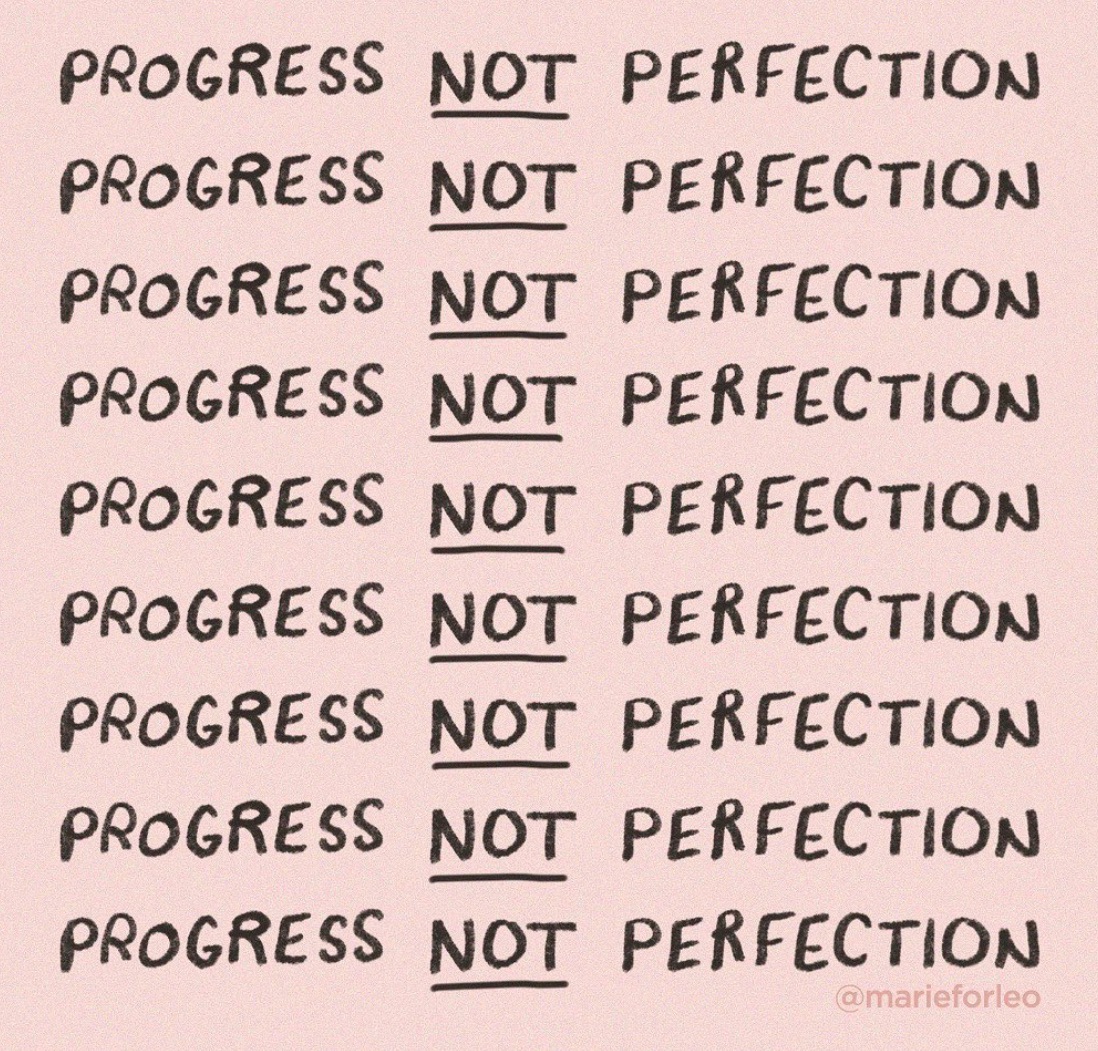 marie forleo quote progress not perfection