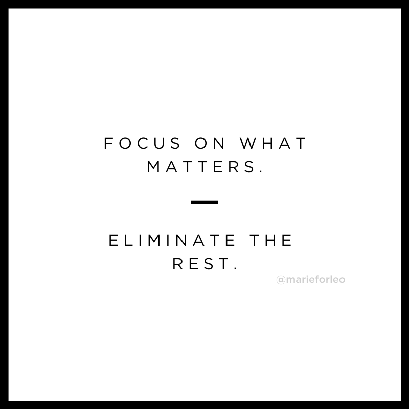 focus on what matters